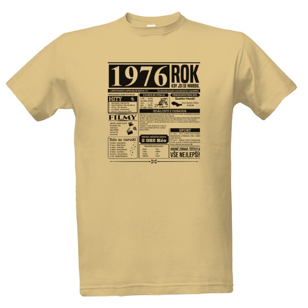 Tričko s potiskem Narozeninové noviny 1976